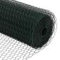 Preview: Zaunpfosten 11 Stück U-Kanal Grün 60 cm aus Stahl, Sechseckzaun Grün 0,6x25 m aus Stahl