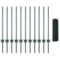 Preview: Zaunpfosten 11 Stück U-Profil Grün 80 cm Stahl, Sechseckzaun Grün 0,8x25 m Stahl