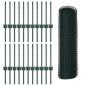 Preview: Zaunpfosten 11 Stück U-Kanal Grün 40 cm Stahl, Sechseckzaun Grün 0.4x50 m Stahl