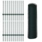 Preview: Zaunpfosten 11 Stück U-Kanal Grün 60 cm Stahl, Sechseckzaun Grün 0.5x50 m Stahl
