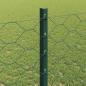 Preview: Zaunpfosten 11 Stück U-Profil Grün 120 cm Stahl, Sechseckzaun Grün 1,2x100 m Stahl