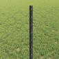 Preview: Zaunpfosten 11 Stück U-Kanal Grau 60 cm Stahl, Sechseckzaun Grau 0,6x25 m Stahl