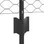 Preview: Zaunpfosten 11 Stück U-Kanal Grau 40 cm Stahl, Sechseckzaun Grau 0,4x50 m Stahl