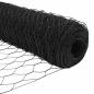 Preview: Zaunpfosten 11 Stück U-Kanal Grau 40 cm Stahl, Sechseckzaun Grau 0,4x50 m Stahl
