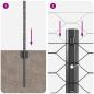 Preview: Zaunpfosten 11 Stück U-Kanal Grau 40 cm Stahl, Sechseckzaun Grau 0,4x50 m Stahl
