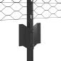 Preview: Zaunpfosten 11 Stk U-Kanal Grau 80 cm Stahl, Sechseckiger Zaun Grau 0.8x50 m Stahl