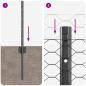 Preview: Zaunpfosten 11 Stk U-Kanal Grau 80 cm Stahl, Sechseckiger Zaun Grau 0.8x50 m Stahl