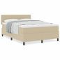 Preview: Boxspringbett mit Matratze Hellgrün Grau 140x200 cm Cord-Stoff