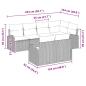 Preview: Garten-Sofa-Set Set aus 7 Schwarz Poly-Rattan, Polyester-Kissen