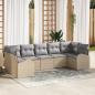Preview: ARDEBO.de - Garten Sofa Set Set aus 7 Grau Rattan Garten Sofa Set Modern