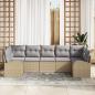 Preview: Garten Sofa Set Set aus 7 Grau Rattan Garten Sofa Set Modern