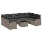 Preview: 9-teiliges Garten Sofa Set mit Kissen Schwarz Poly Rattan