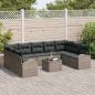 Preview: 9-teiliges Garten Sofa Set mit Kissen Schwarz Poly Rattan