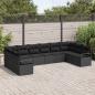Preview: 10-teiliges Garten-Sofa-Set mit Kissen Schwarz Poly-Rattan, 2-Sitzer Garten-Sofa mit Kissen Schwarz Poly-Rattan