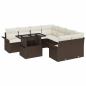 Preview: Garten-Sofa-Set mit Kissen 9 pcs Braun Poly Rattan