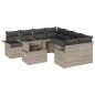 Preview: 9-teiliges Garten-Sofa-Set mit Kissen Hellgrau Poly-Rattan