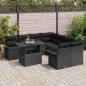 Preview: 9-teiliges Garten Sofa Set mit Kissen Schwarz Poly Rattan