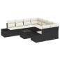 Preview: 9-teiliges Garten-Sofa-Set mit Kissen Schwarz Poly Rattan