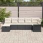 Preview: 7-teiliges Garten Sofa Set mit Kissen Schwarz Poly Rattan