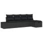 Preview: Gartensofa-set 5 Stk. Schwarz Poly-Rattan