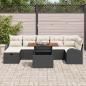 Preview: 8-teiliges Garten Sofa Set mit Kissen schwarzes Poly Rattan