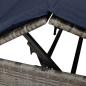 Preview: Doppelliege Set aus 2 Grau und Marineblau Rattan Groß