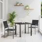 Preview: ARDEBO.de - 3-teiliges Garten-Essgruppen-Set Schwarz Poly-Rattan