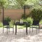 Preview: 3-teiliges Garten-Essgruppen-Set Schwarz Poly-Rattan