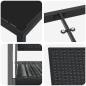 Preview: 3-teiliges Garten-Essgruppen-Set Schwarz Poly-Rattan