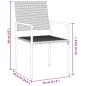 Preview: 3-teiliges Garten-Essgruppen-Set Schwarz Poly-Rattan