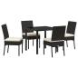 Preview: 5-teiliges Garten-Esszimmer-Set Schwarz Poly-Rattan