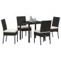 Preview: 5-teiliges Garten-Esszimmer-Set Schwarz Poly-Rattan