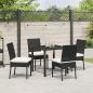 Preview: 5-teiliges Garten-Esszimmer-Set Schwarz Poly-Rattan