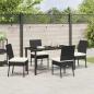 Preview: 5-teilige Garten Essgruppe Schwarz Poly-Rattan