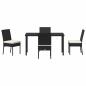 Preview: 5-teilige Garten Essgruppe Schwarz Poly-Rattan