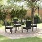 Preview: ARDEBO.de - 5-teiliges Garten-Essset Schwarz Poly Rattan