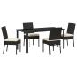 Preview: 5-teiliges Garten-Essset Schwarz Poly Rattan