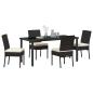 Preview: 5-teiliges Garten-Essset Schwarz Poly Rattan