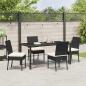 Preview: 5-teiliges Garten-Essset Schwarz Poly Rattan