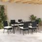 Preview: Garten Essgruppe 7 stk. Schwarz Pulverbeschichteter Stahl