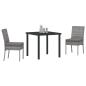 Preview: 3-teiliges Garten-Esszimmer-Set in Grau Poly-Rattan