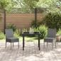 Preview: 3-teiliges Garten-Esszimmer-Set in Grau Poly-Rattan