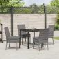 Preview: 5-teiliges Garten-Essset Grau Poly-Rattan