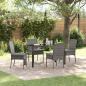 Preview: ARDEBO.de - 5-teiliges Garten-Essset Grau Poly-Rattan