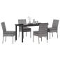 Preview: 5-teiliges Garten-Essset Grau Poly-Rattan