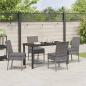 Preview: 5-teiliges Garten-Essset Grau Poly-Rattan