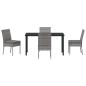 Preview: 5-teiliges Garten-Essset Grau Poly-Rattan