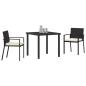 Preview: 3-teiliges Garten-Essgruppe Schwarz Poly Rattan