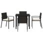 Preview: Garten Essgruppe 5 pcs Schwarz Pulverbeschichteter Stahl