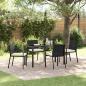 Preview: ARDEBO.de - 5-teiliges Garten-Esszimmer-Set Schwarz Poly-Rattan